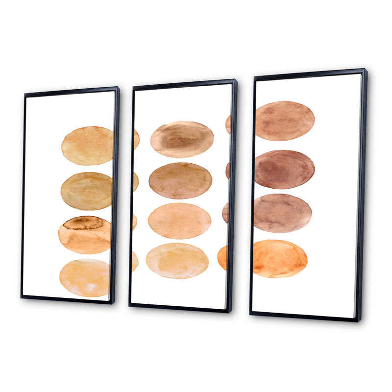 Ensemble de 3 reproductions d'art sur toile encadrées Twides, Noir, H 28 po x l 36 po x P 1 po