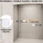 Porte de salle de bain double coulissante, 44 - 48 po X 72 po, demi-verre trempé 1/4 po, cadre, surface à gratter avec coins à gratter pour douche, installation réglable