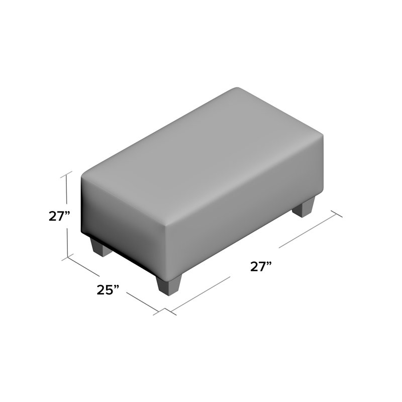 Repose-pieds rectangulaire large de 45 po Jireth, Brume Dhalia