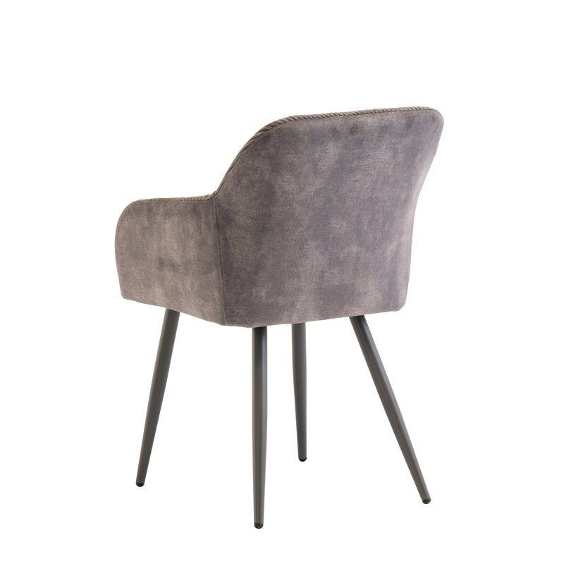 Lassen 48cm H Upholstered Metal Cantilever Chair in Grey