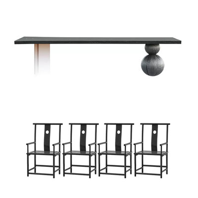 4 - Person Solid Wood Top Double Pedestal Dining Set