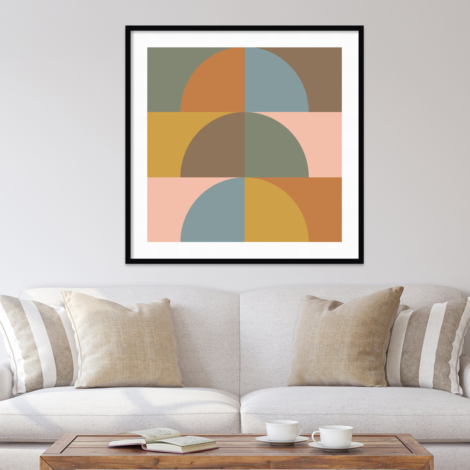 Autumn Vibes by Beth Vassalo, 41.38" H x 41.38" W x 0.875" D, Noir Black Framed