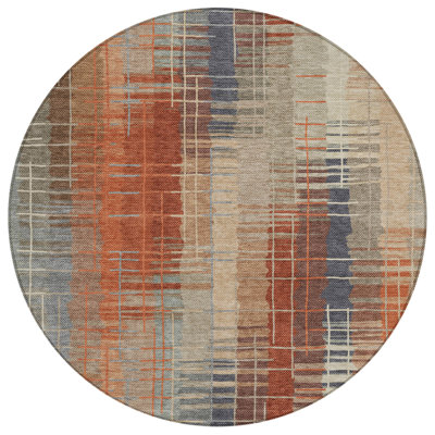 Machine Washable Indoor/Outdoor London ACN2261 Stripes Rug
