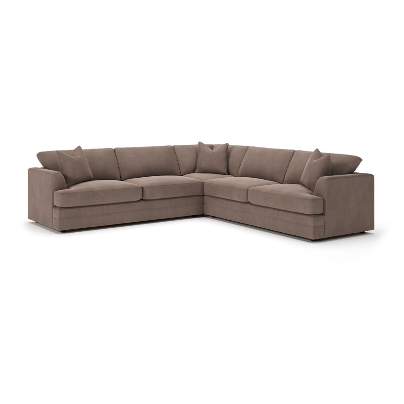 Canapé modulaire 3 pièces Edan, Velours Bella Performance cacao Bella