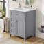 Meuble-lavabo de 61 cm (24 po) avec lavabo, 3 tiroirs et armoire à étagères ajustables, gris-1399309723
