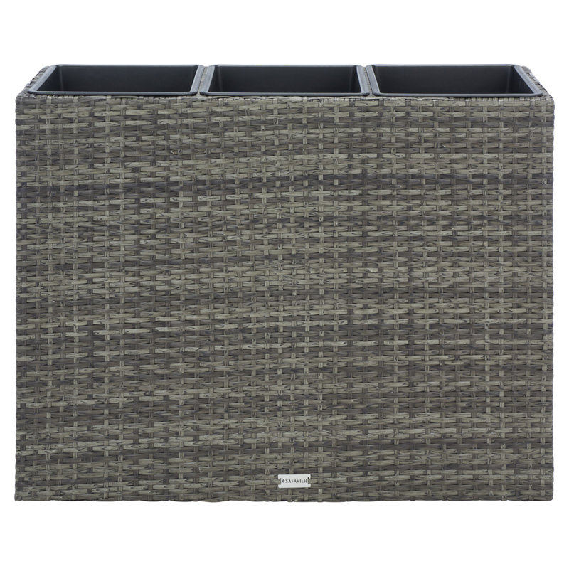 Rita 32.28" W Rectangular Planter Box with Drain Plug, Gray Brown