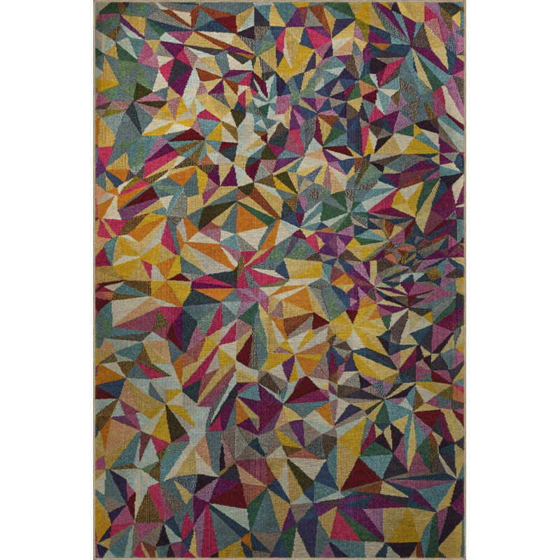 Tapis décoratif lavable à la machine multicolore, Tapis de couloir 3 pi 3 po x 6 pi 7 po