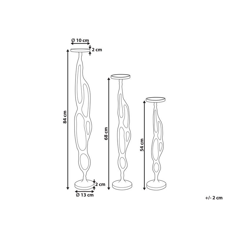 3 Piece Aluminum Floor Candlestick Set