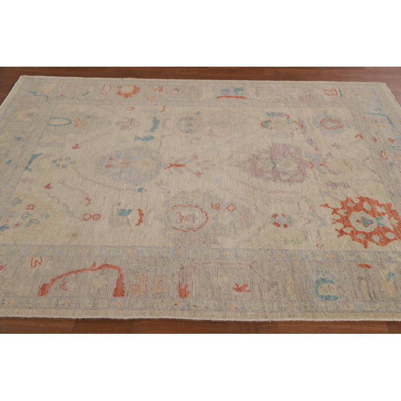 Vegetable Dye Oushak Turkish Area Rug 5x7