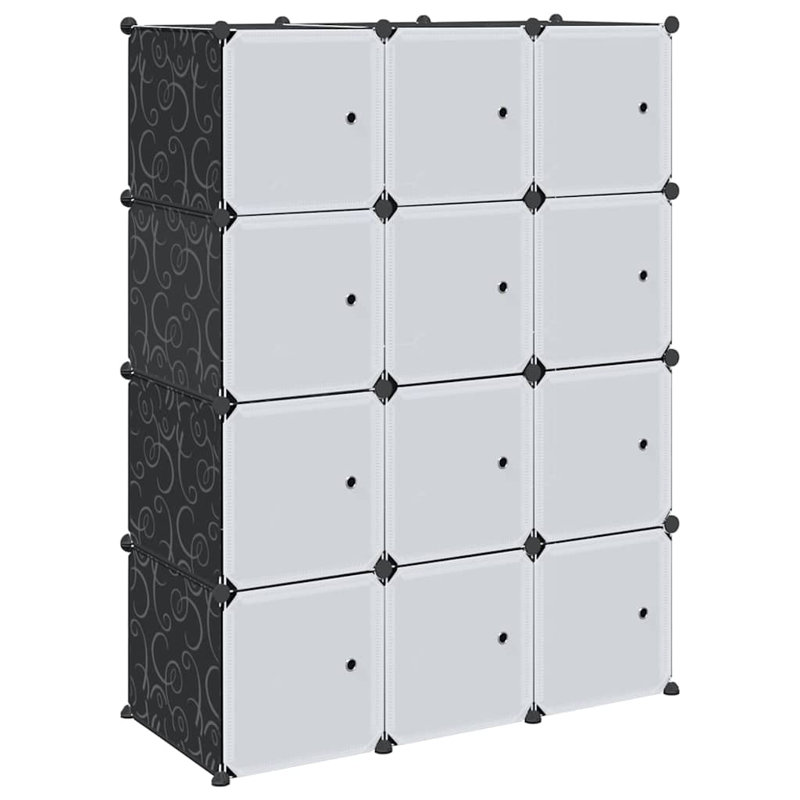 Polypropylene Wardrobe, Black/White