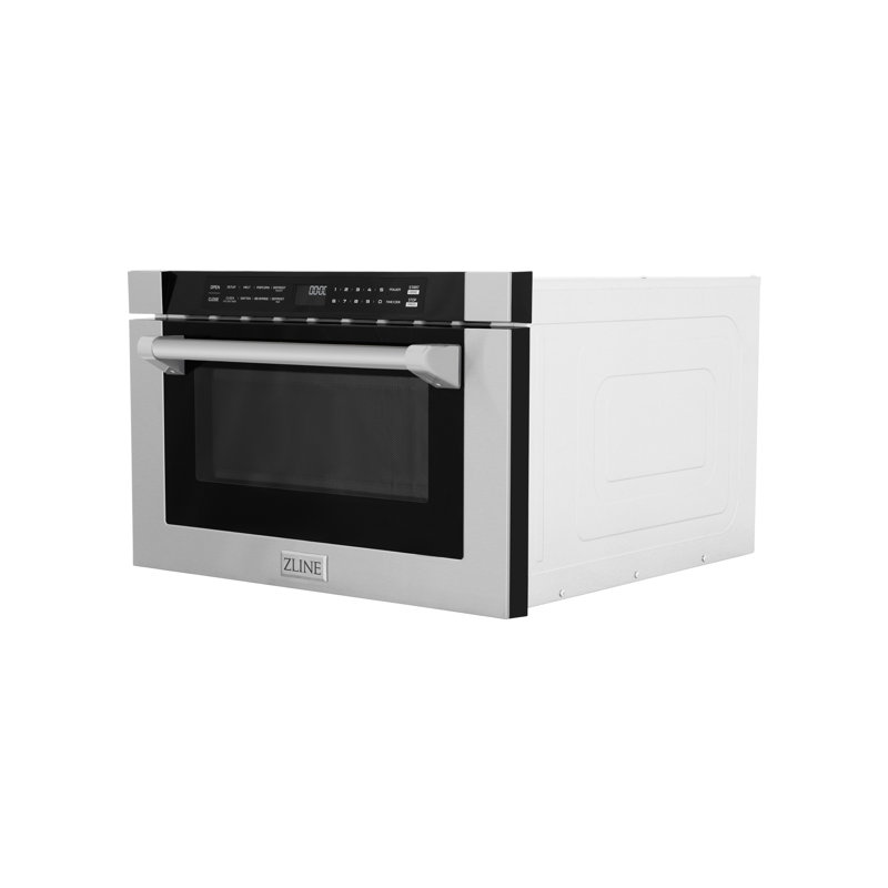 ZLINE 24 in. 1.2 cu. ft. Built-in Microwave Drawer with Traditional Handle, Stainless Steel