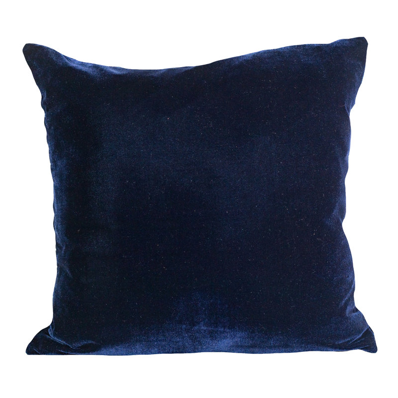 Coussin en velours matelassé Layla 18 x 18, Bleu marine