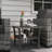 Square Outdoor Coffee Table With Shelf, Grey , Tempered Glass, Aluminum Frame Table, 2 Storage, Pe Grey,