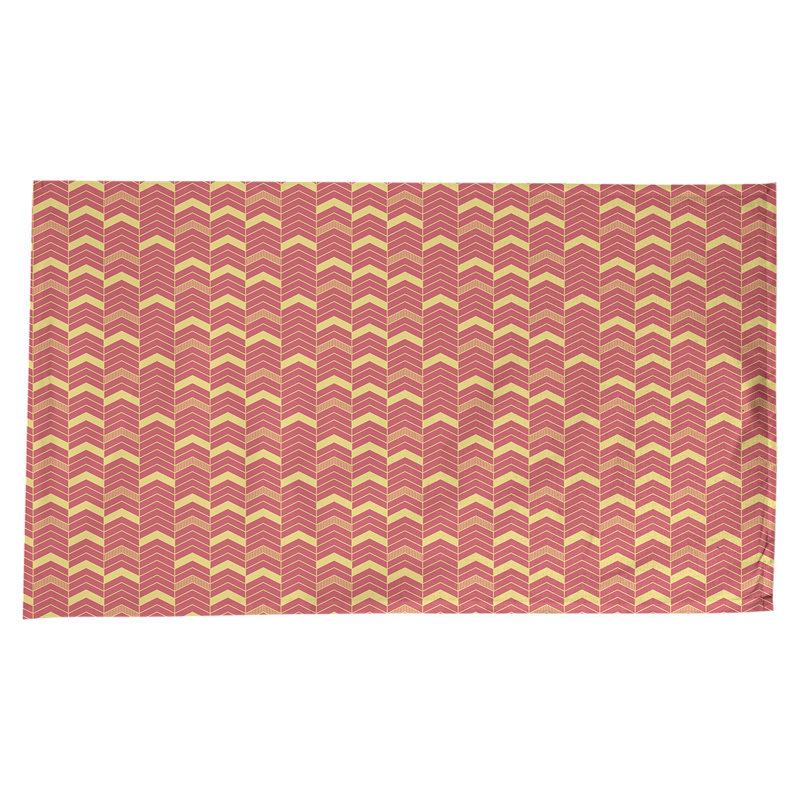 Nappe à chevrons à traits Stephenie, Rouge / Jaune