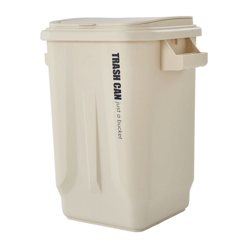 PP Kitchen Trash Can, Cream