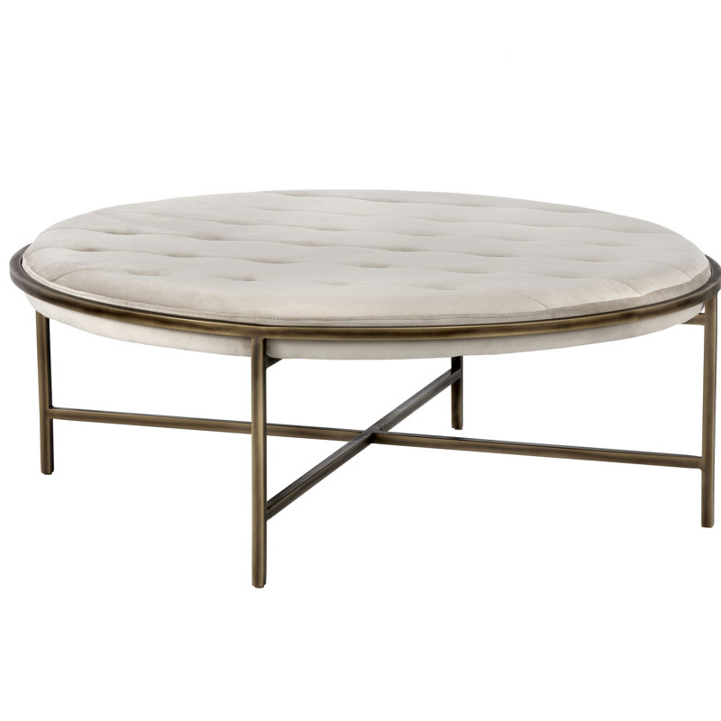 Irongate Round Ottoman, Champagne