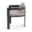 Ensemble de 2 chaises de patio pour l'extérieur, finition aluminium noir avec coussin beige-757415088