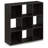 Pelli Cubic Storage Cabinet 3x3 Configuration Espresso Cube Organizer with Doors