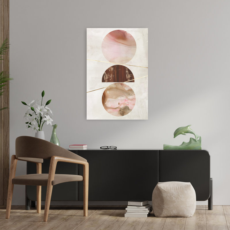Balance of Blush II, art géométrique abstrait, H 36 po x l 24 po