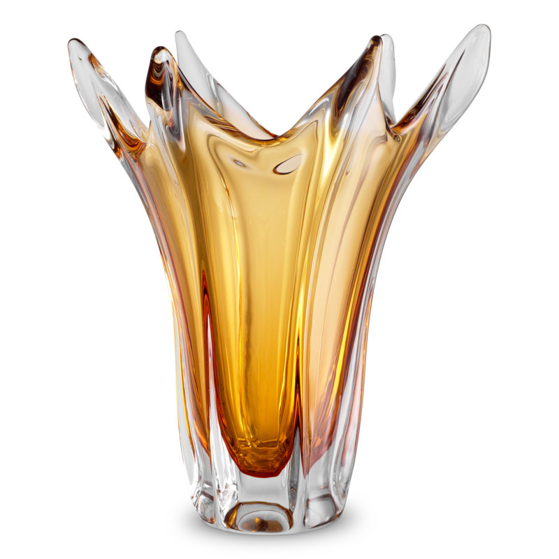 Sutter Handmade Handblown Glass Table Vase, Yellow