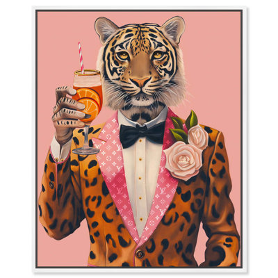 Tiger Bellini Suit Canvas Tiger Glam Wall Art by Art Remedy