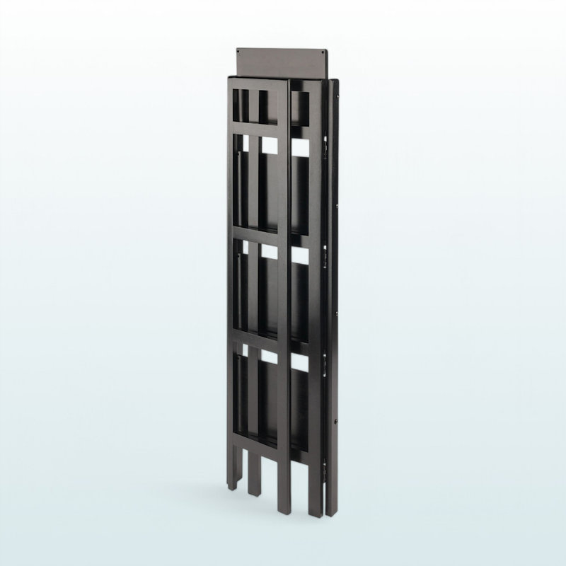 Zimmermann narrow foldable shelf, (4 Shelves) 51.12" H x 13.79" W x 11.13" D, Black