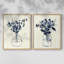 Vase floral indigo I - impression encadrée de qualité supérieure - prêt à être accroché - aucun clou requis - aucun clou requis-675296418