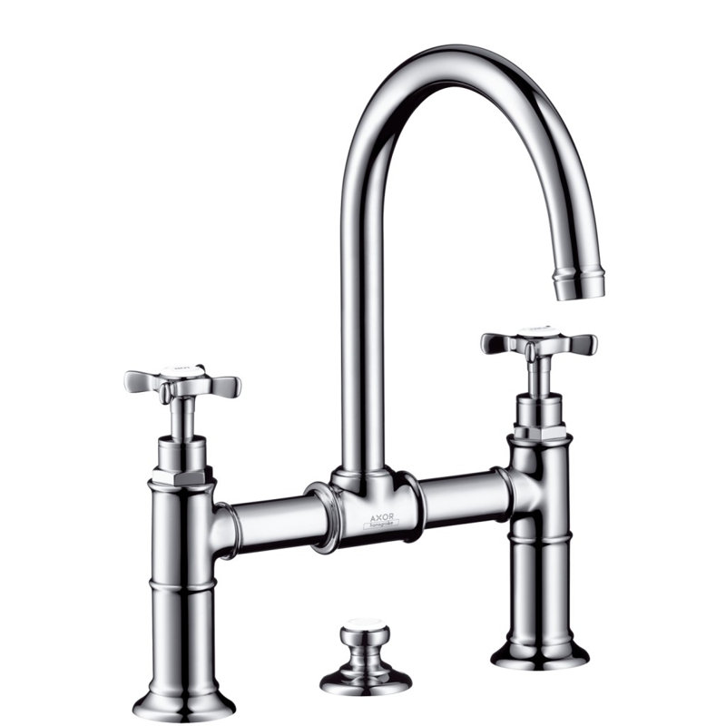 AXOR Montreux Widespread Bathroom Sink Faucet 220 with Cross Handles, Chrome