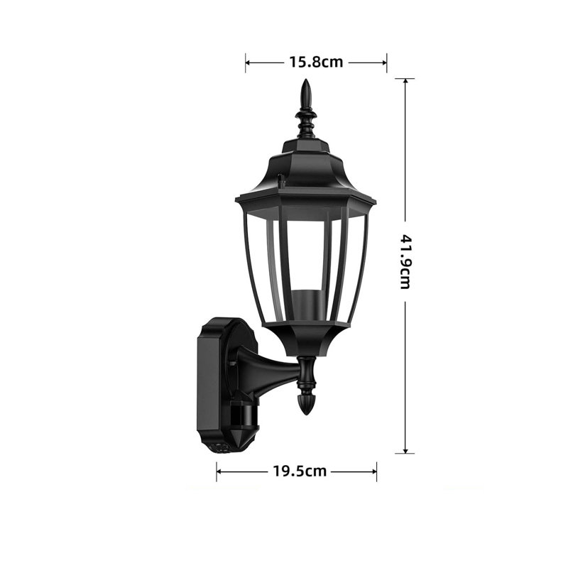 41.9cm H Outdoor Sconce, Black