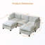 Canapé modulaire rembourré 3 places avec rangement et 2 repose-pieds-129460517