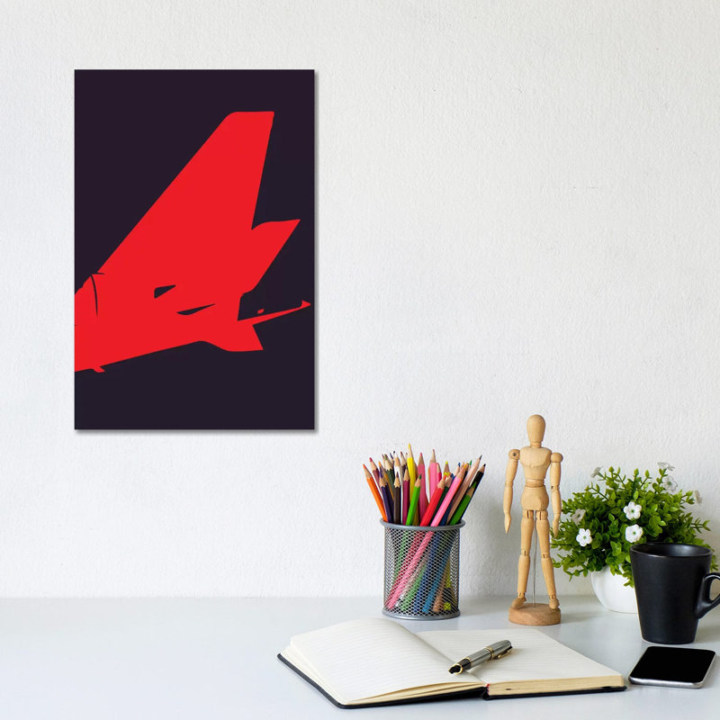 Airplane Tail by 08 Left - Wrapped Canvas Gallery-Wrapped Canvas Giclée, 20.32 cm H x 30.48 cm W
