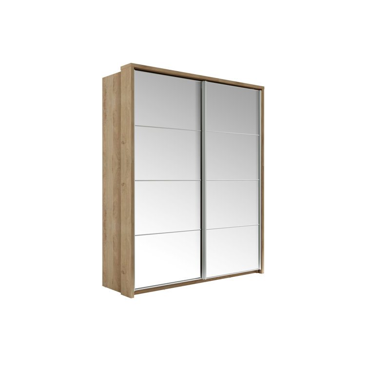 ARTI 2 Door Solid + Manufactured Wood Wardrobe, Brown