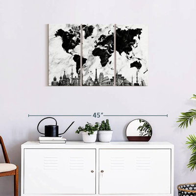 " Marble World Map " by Finnian P 3 - Pieces