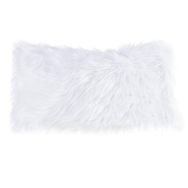 12x20 Plush Lumbar Pillow Luxury Accent Pillow Insert and Shag Glam Cover Set For Bedroom or Living Room by Lavish Home