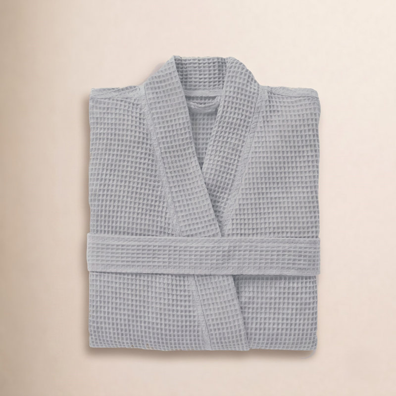 Pebbled Terry Robe, Medium/Large, Fog