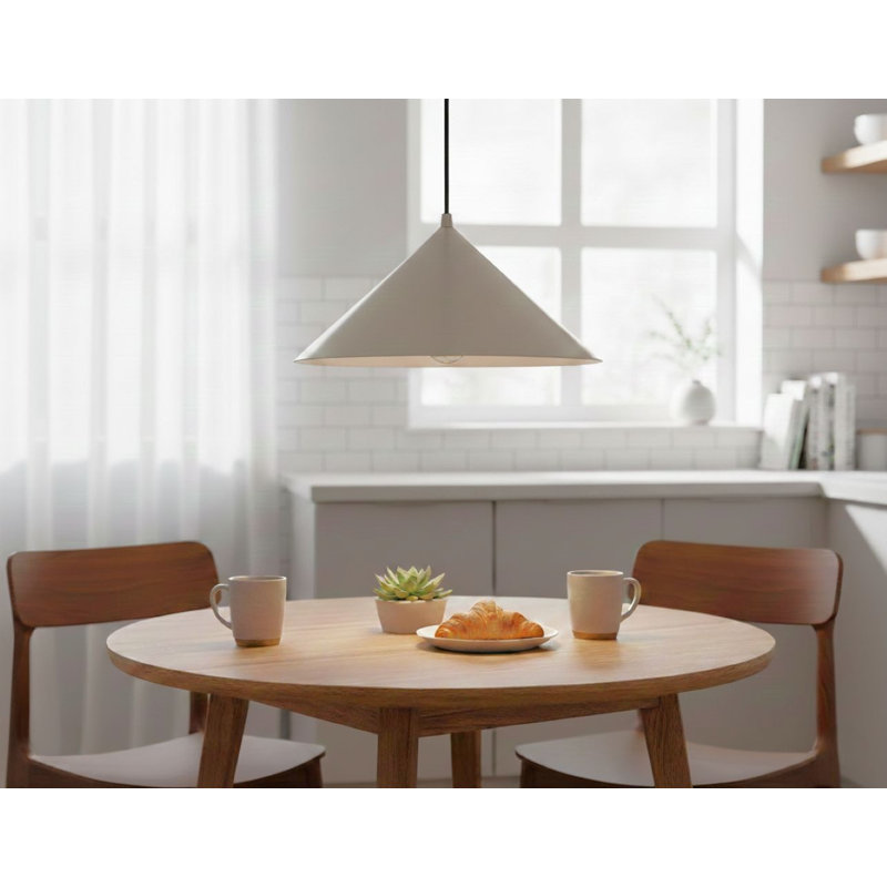 1 - Light Cone Pendant, Brushed Steel