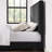 Charcoal Grey Upholstered Platform Bed-1150560367