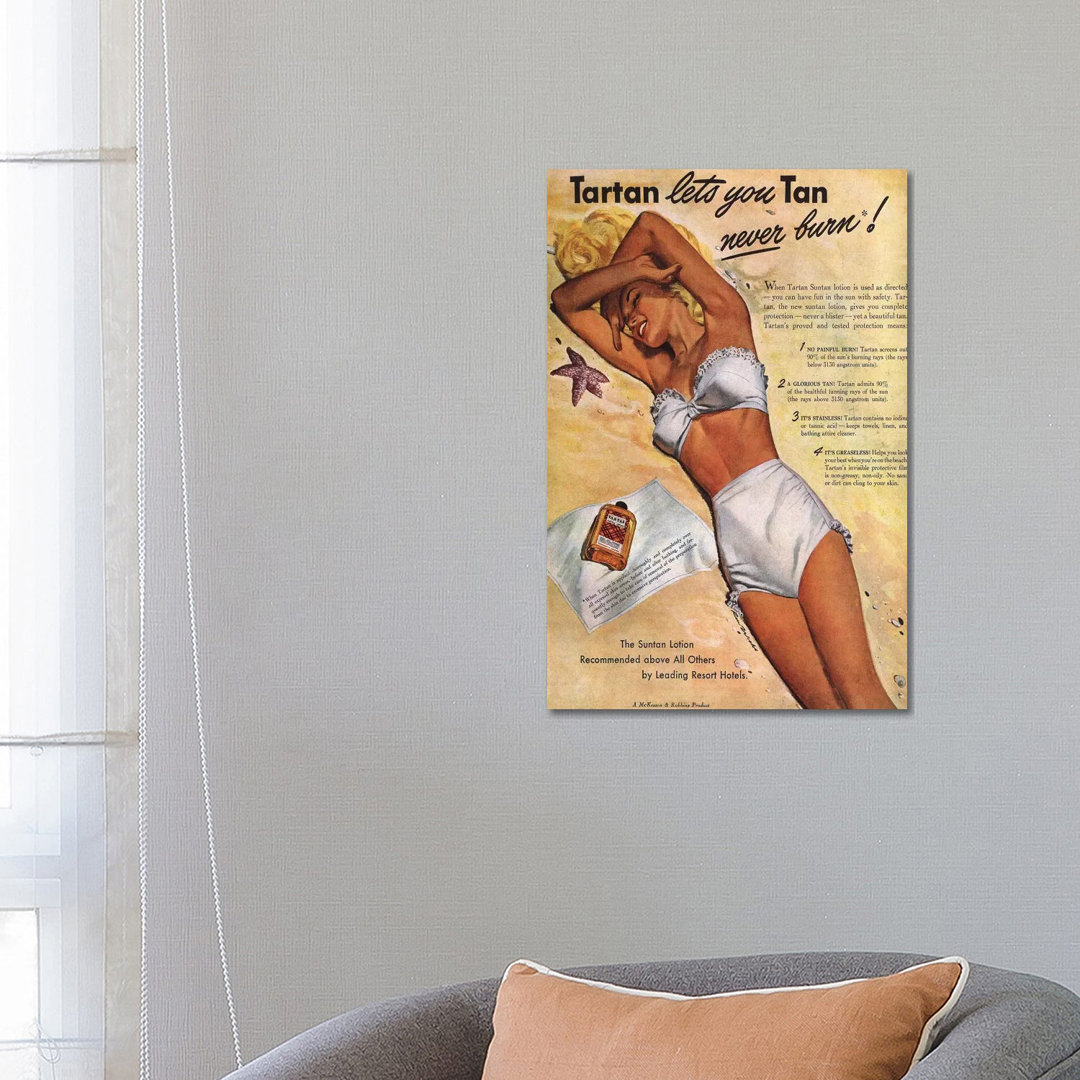 1940s Tartan Sunscreen Magazine Advert by The Advertising Archives - Gallery-Wrapped Canvas Giclée on Canvas