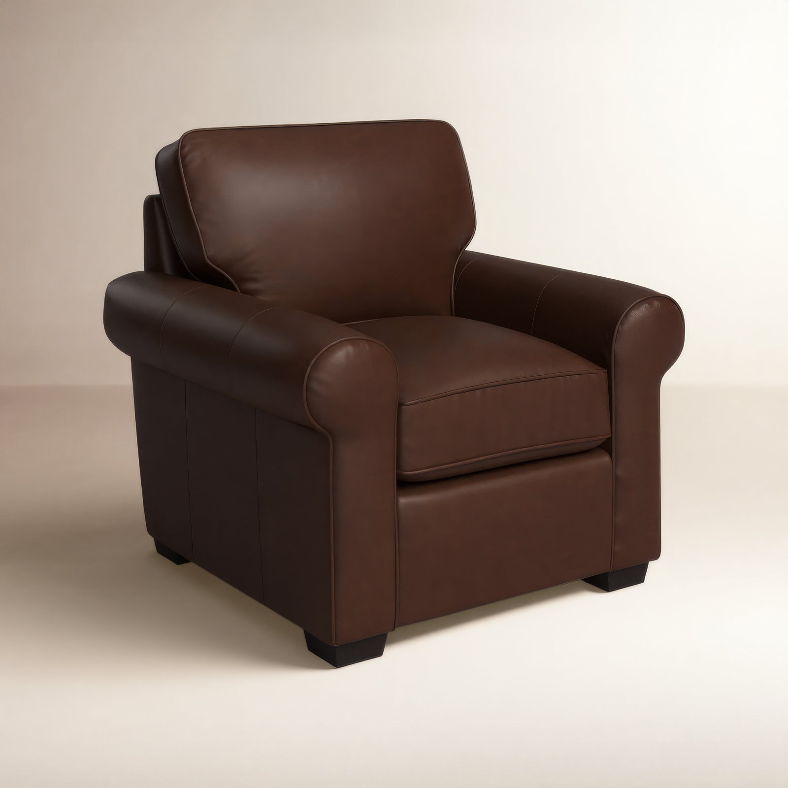 Porter Upholstered Armchair, Steamboat Driftwood Genuine Leather