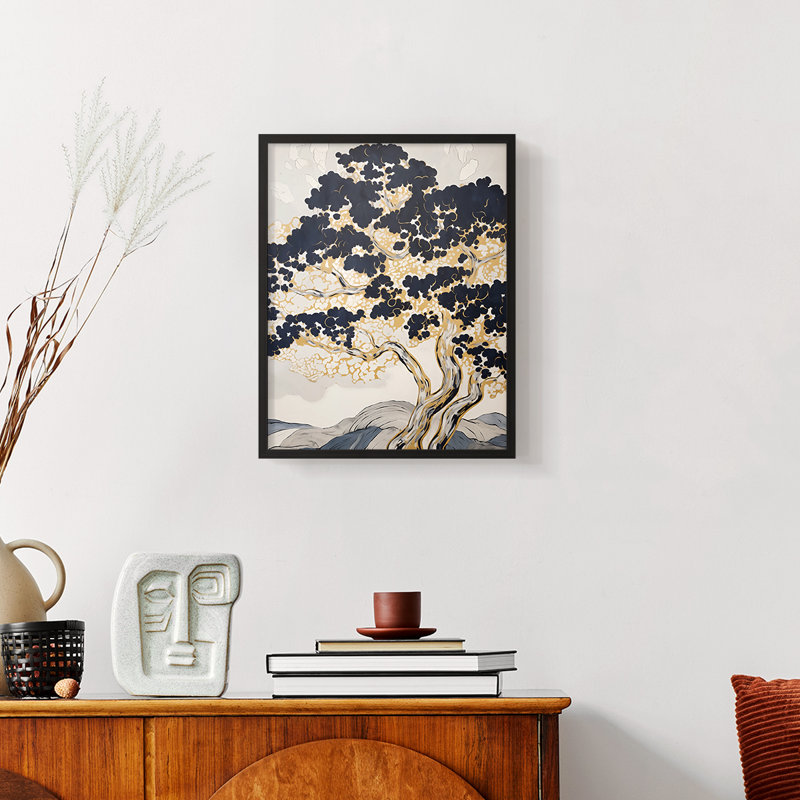 Paysages série CCIX - reproduction encadrée de qualité supérieure - prête à être accrochée - aucun clou requis, Cadre noir