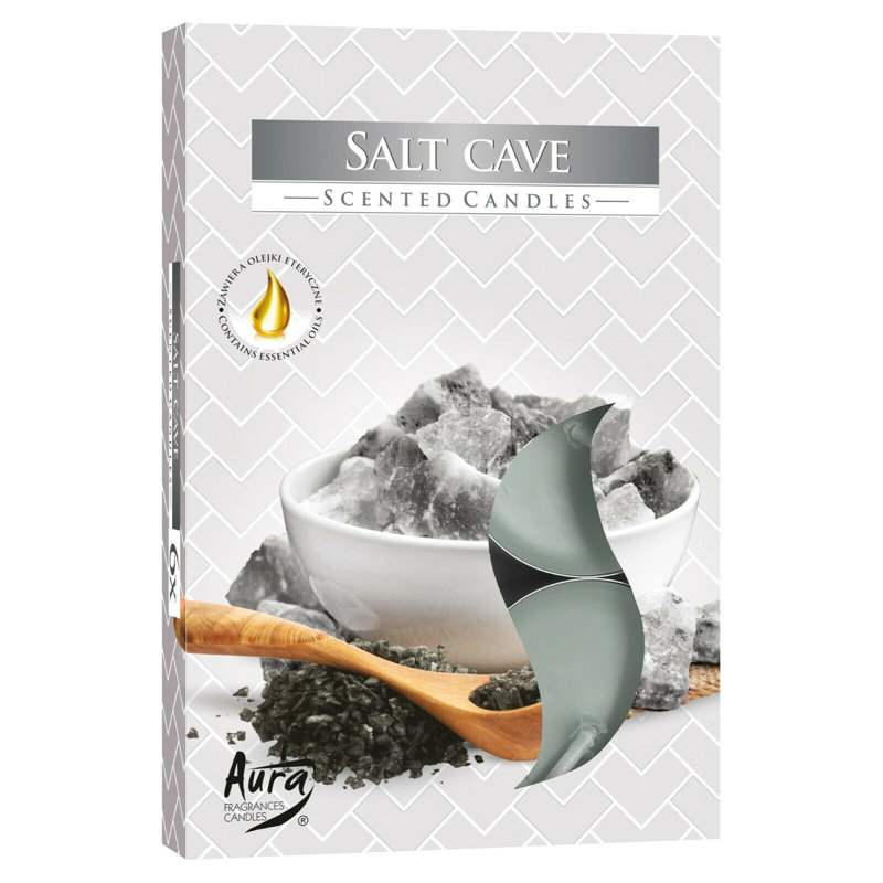 Salt Cave Scented Tealight Candle with Glass Holder