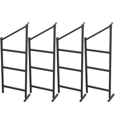 Supports de rayonnage pour contenants d'expédition robustes, supports de rangement réglables à 3 niveaux pour remorques et contenants - paquet de 4