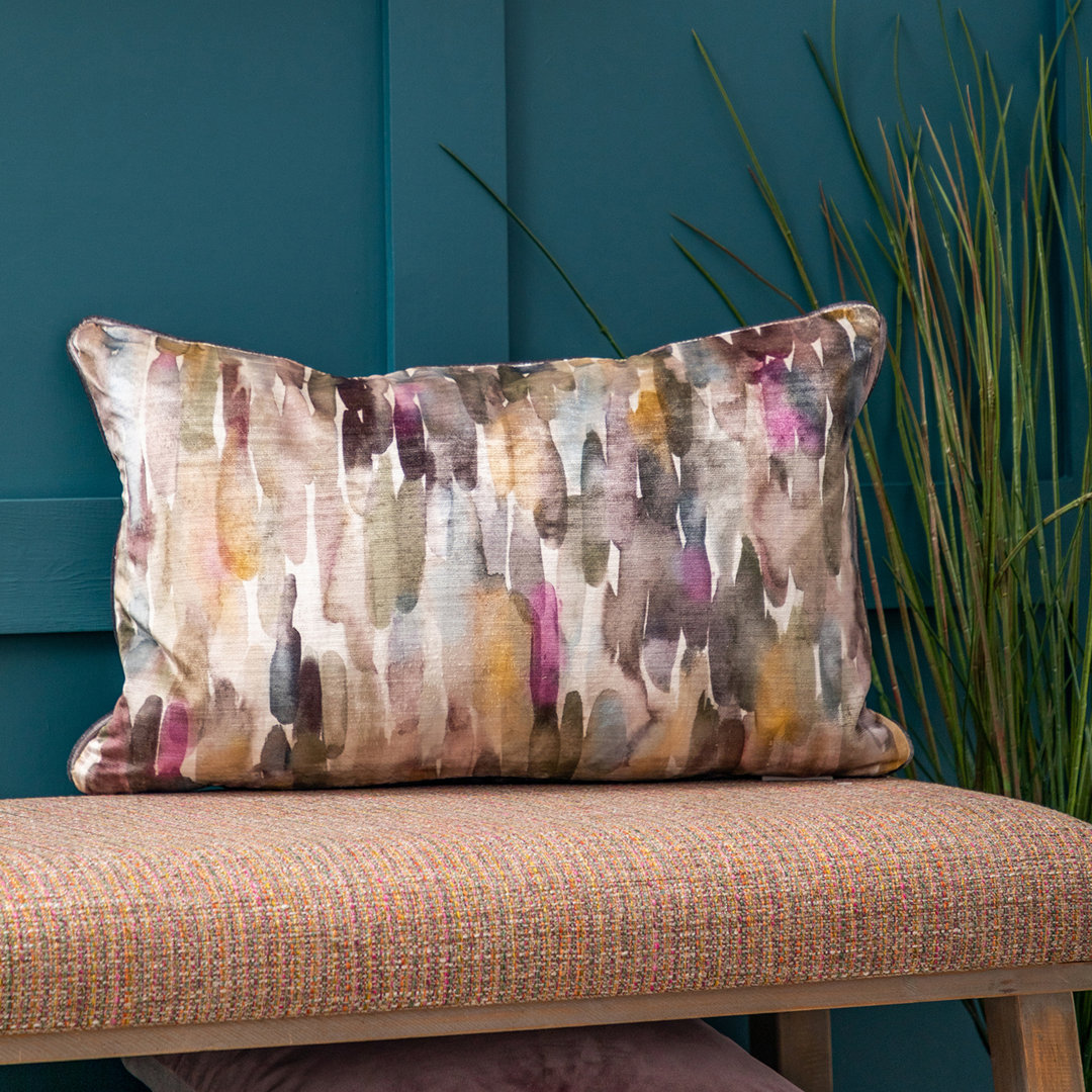 Azima Feathers Abstract Rectangular Lumbar Cushion with Filling