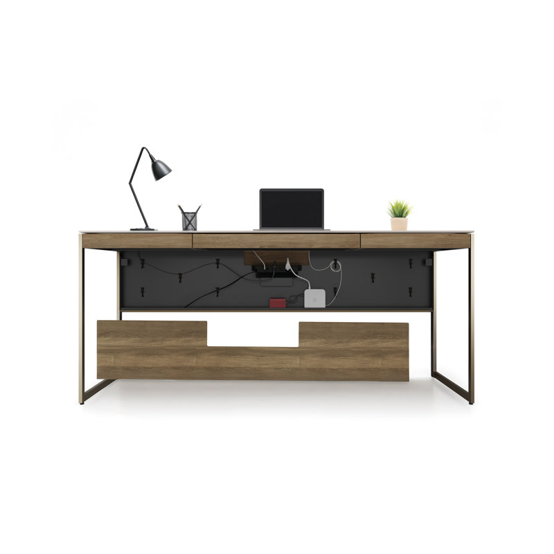Sequel Studio Desk - 6601, Neo Walnut/Bronze