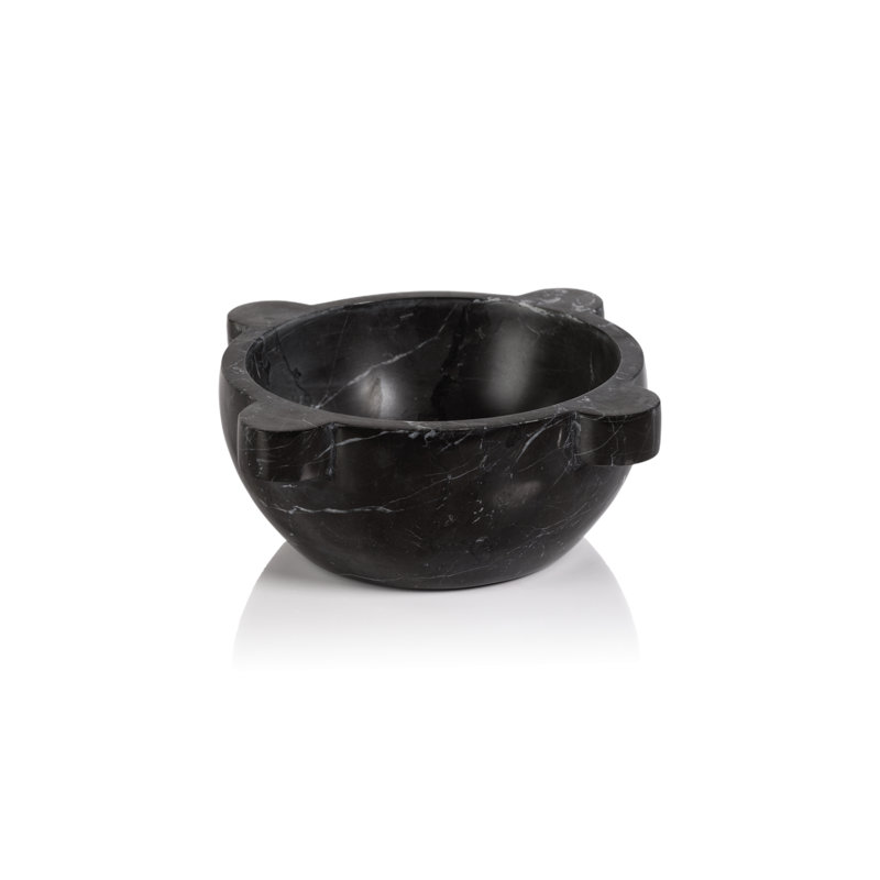 Bol en marbre Ivy Bronx Latres, Noir, 9"
