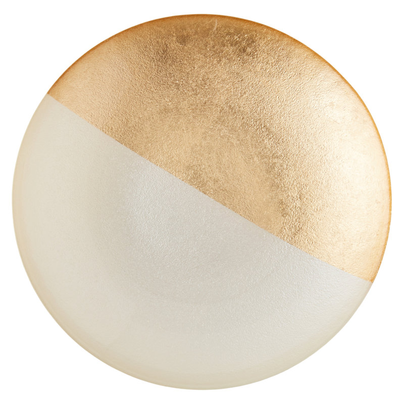 Fusion Bowl, White/Gold, 6cm H x 40cm W x 40cm D