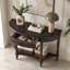 Console demi-lune avec tiroir et tablette-357744322
