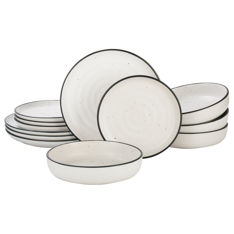 Waterside 12pc Speckled Stoneware Dinner Set