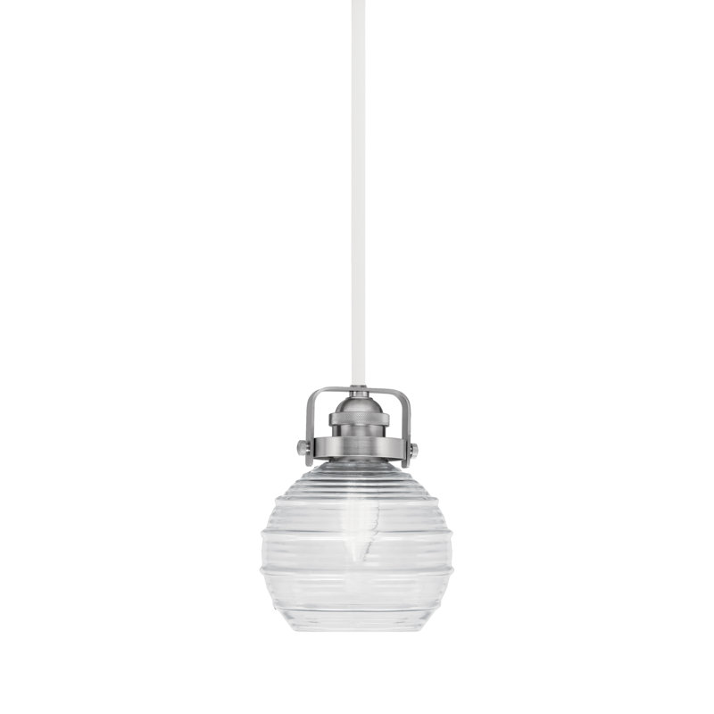 Mini-luminaire suspendu Easton, Blanc / nickel brossé