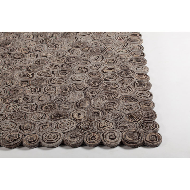 Tapis brun en laine fabriqué à la main Williamsburg Dhurrie, Rectangle 9 pi x 13 pi